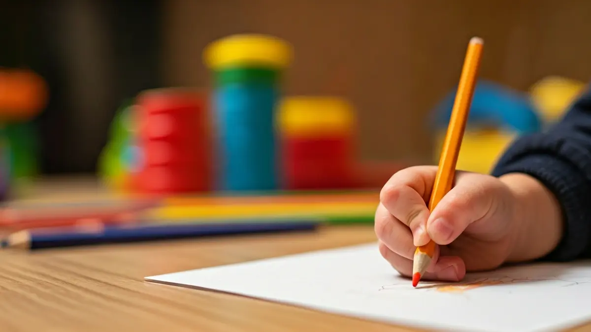 Imatge genèrica d'una mà de xiquet dibuixant, representant l'educació infantil.