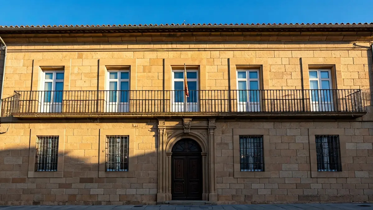 Facade of the old tobacco factory in València, now the municipal headquarters of the City Council, known as Tabacalera.