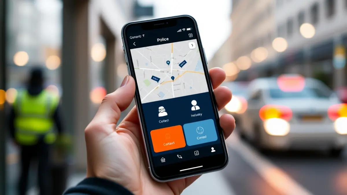 Imagen genérica de una aplicación móvil de policía en un teléfono inteligente.