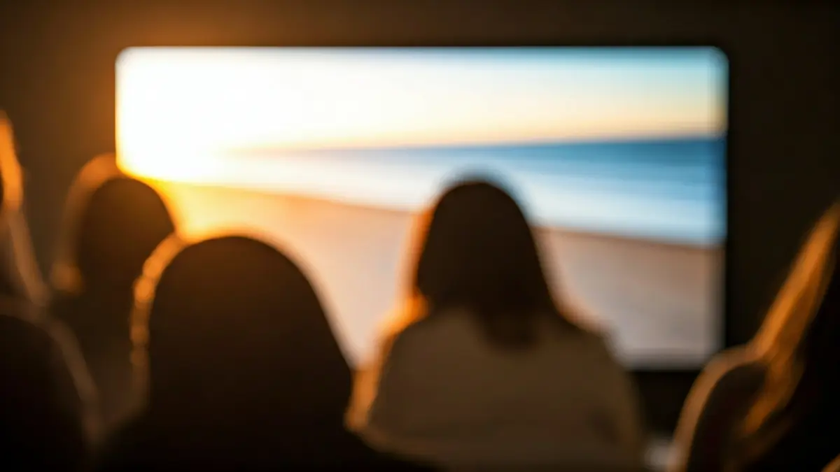 Imagen genérica de una pantalla de televisión con una escena de playa californiana