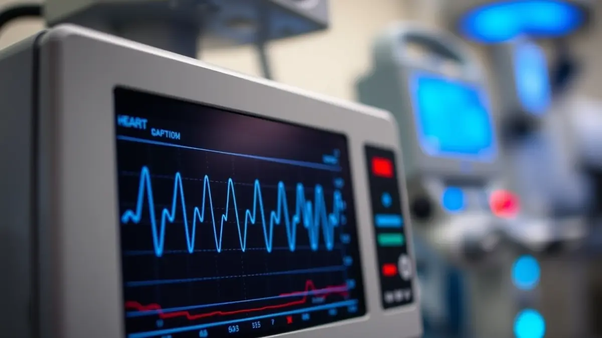Generic image of a heart rhythm monitor displaying complex waveforms.