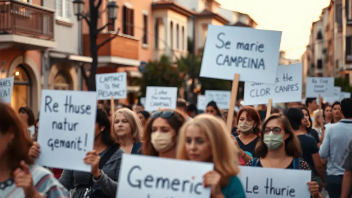 Imatge genèrica d'una protesta veïnal en un carrer de ciutat.