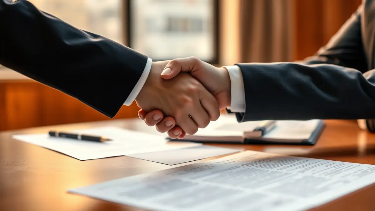 Imatge genèrica de dos mans encaixant-se sobre un escrit, simbolitzant la cooperació institucional.