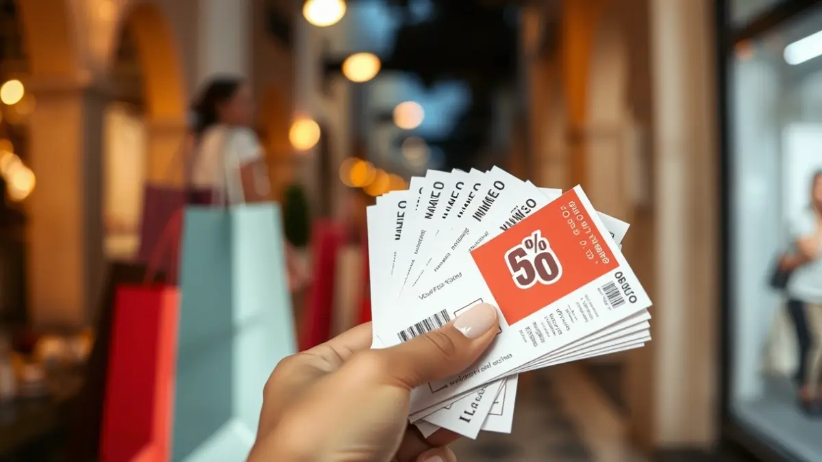 Generic image of discount vouchers to promote local commerce.