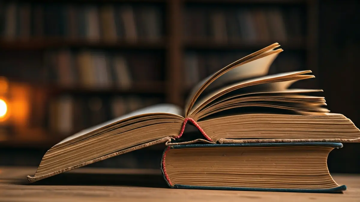 Generic image of old books in a library, evoking classic literature.