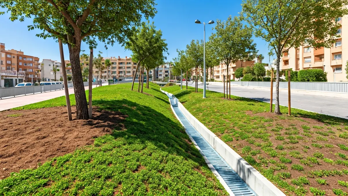Image of a rehabilitated green area in the La Llomayna urbanisation of Vilamarxant.