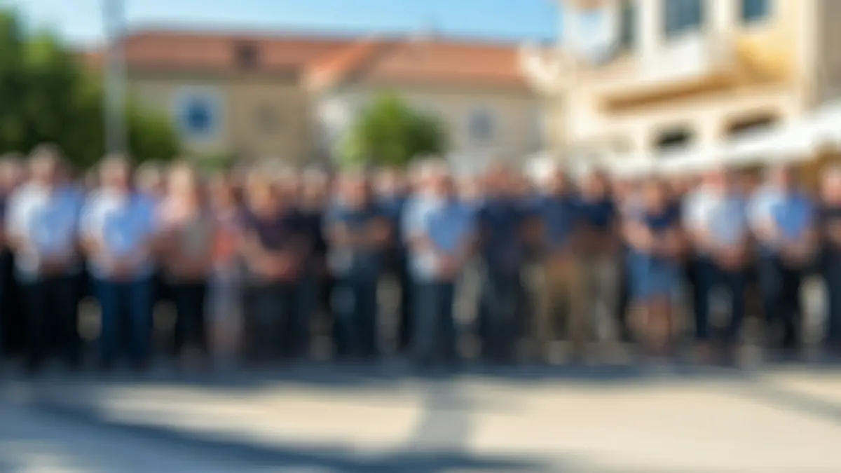 Imagen genérica de un acto de homenaje en una plaza pública.