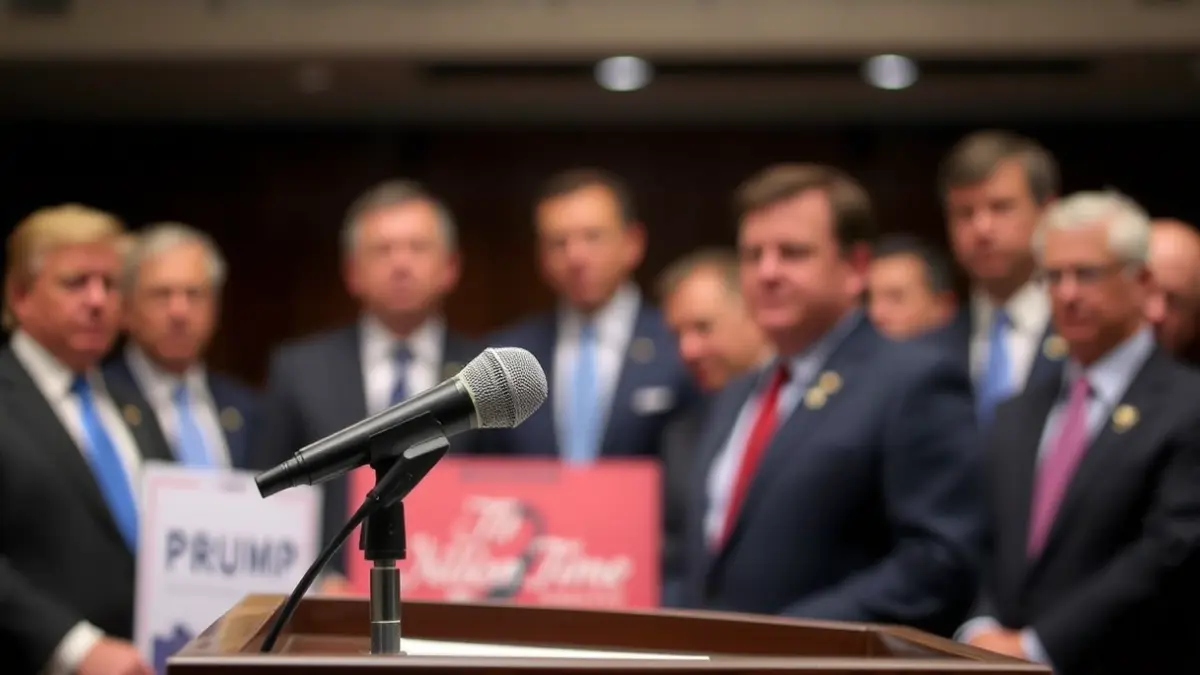 Imagen genérica de un micrófono en un atril, simbolizando una rueda de prensa o debate político.