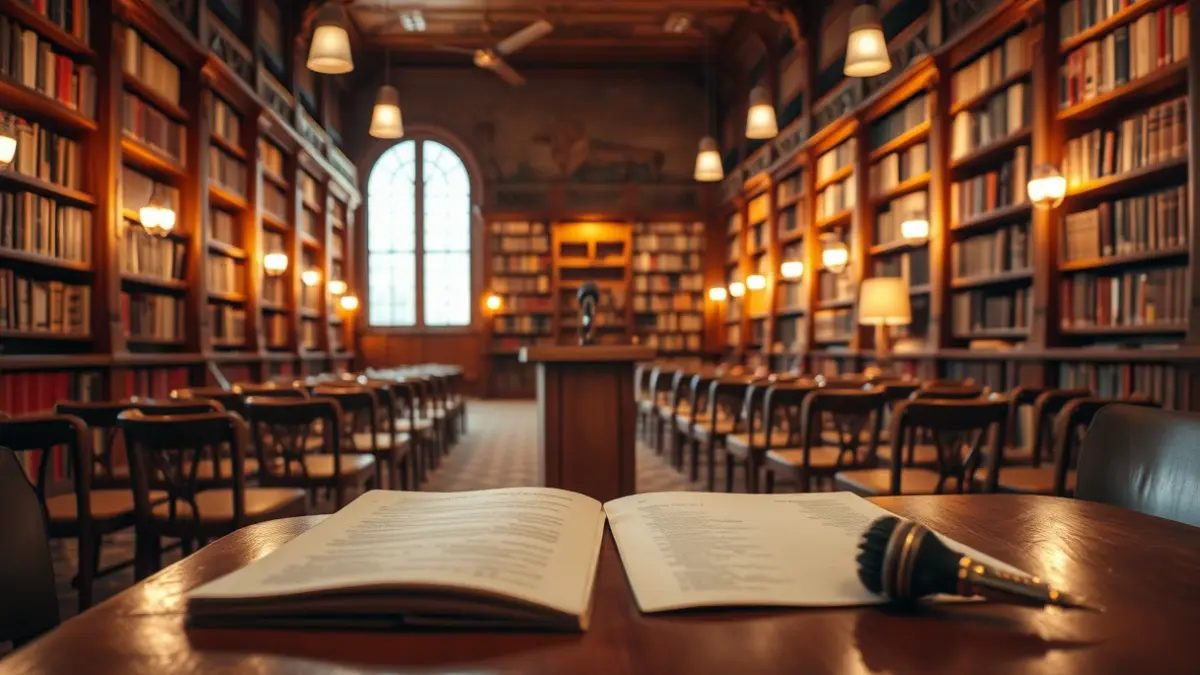 Generic image of a library with historical documents, representing cultural collaboration between cities.