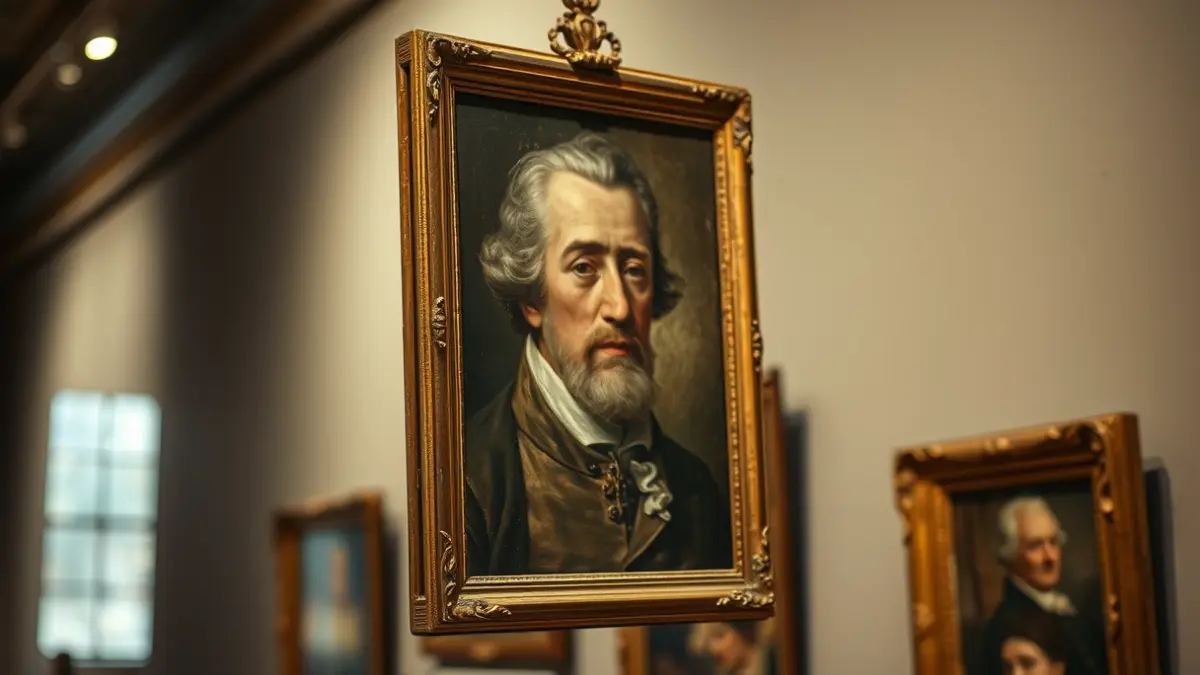 Imatge d'un quadre antic penjat al revés, simbolitzant la protesta històrica.