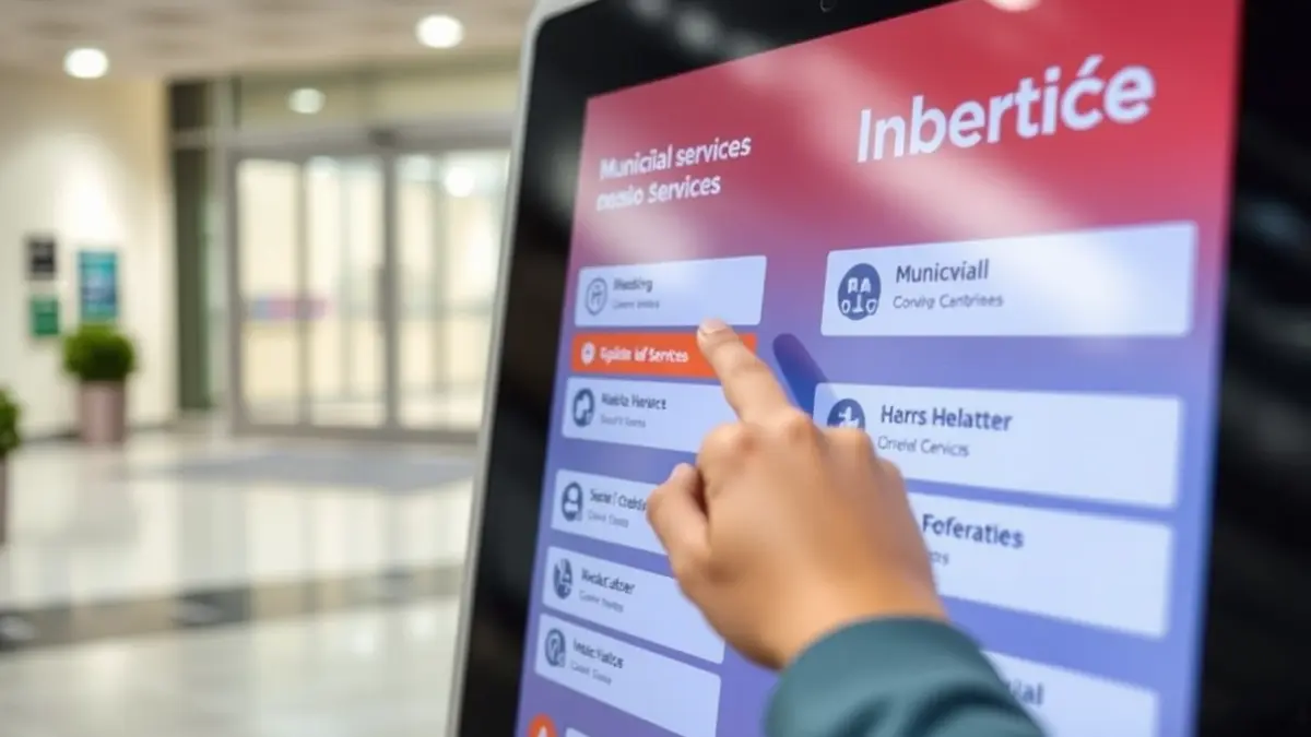 Generic image of an automatic self-service kiosk in a public building.