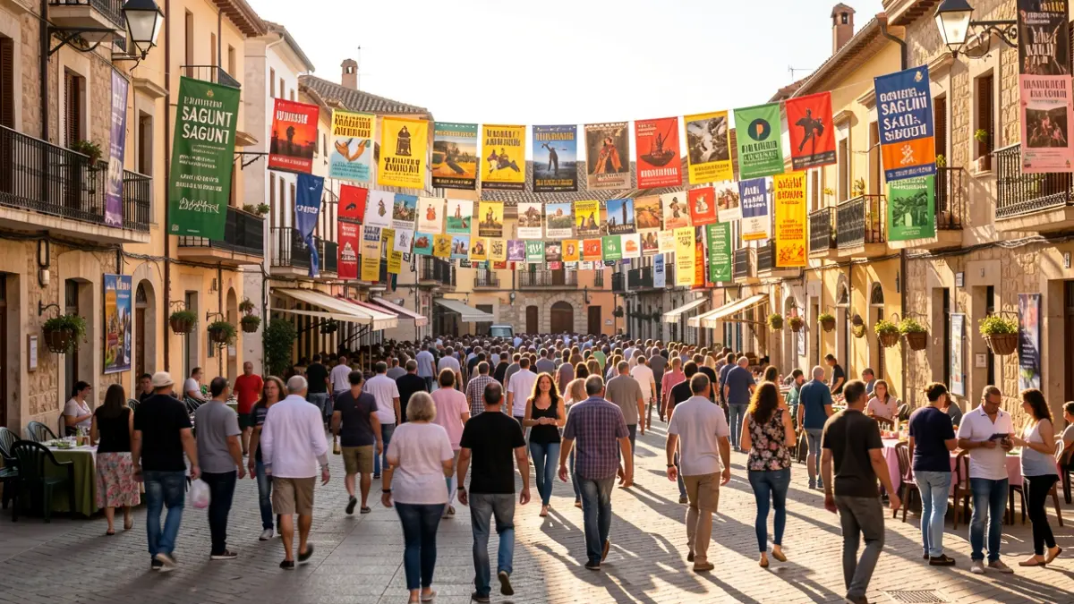 Imagen genérica de una plaza de Sagunt con actividades culturales.