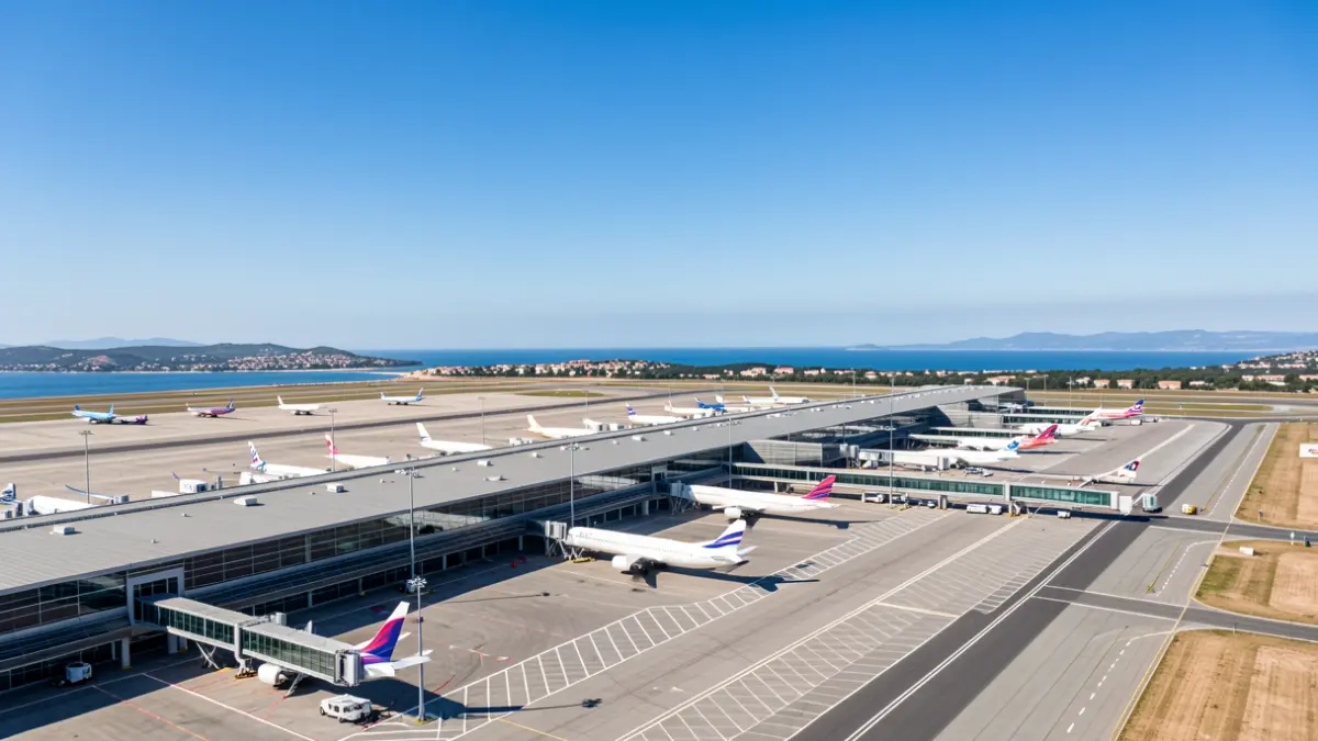 Imagen genérica de un aeropuerto con aviones en la pista.