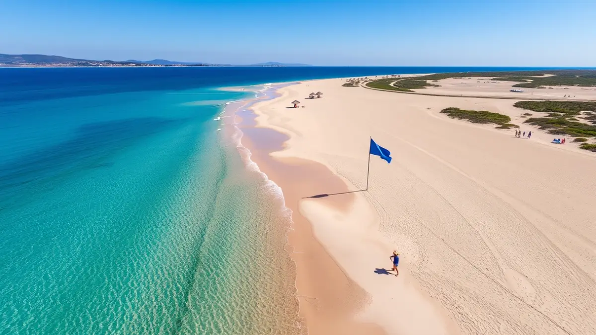 Imatge genèrica d'una platja amb Bandera Blava, a la costa valenciana.