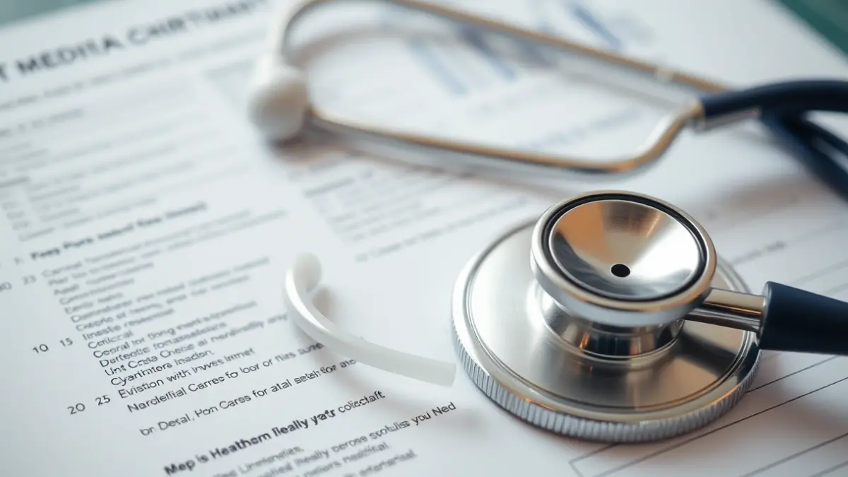 Generic image of a stethoscope on a medical chart in a hospital, symbolizing healthcare.