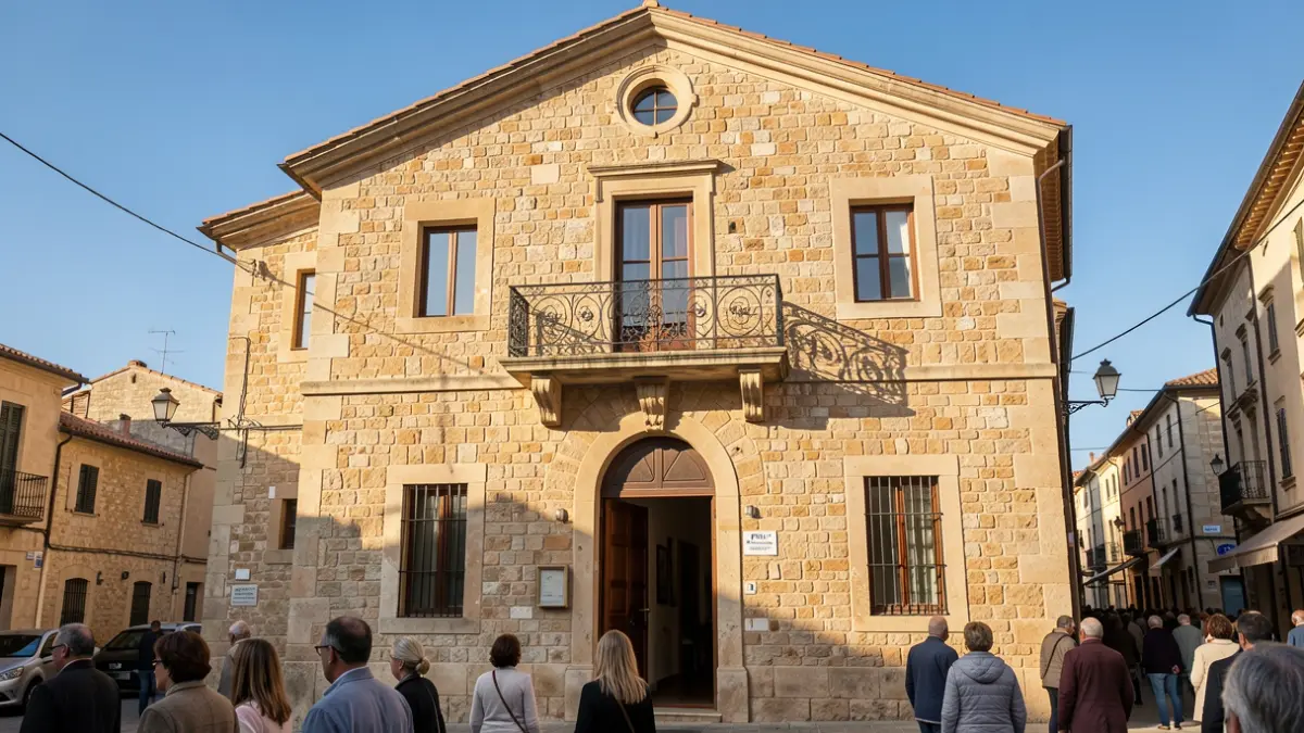 Fachada del ayuntamiento de Almassora durante una tarde soleada.