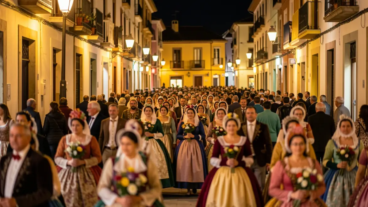 Imagen genérica de la multitud participando en la Ofrenda de las Fallas.