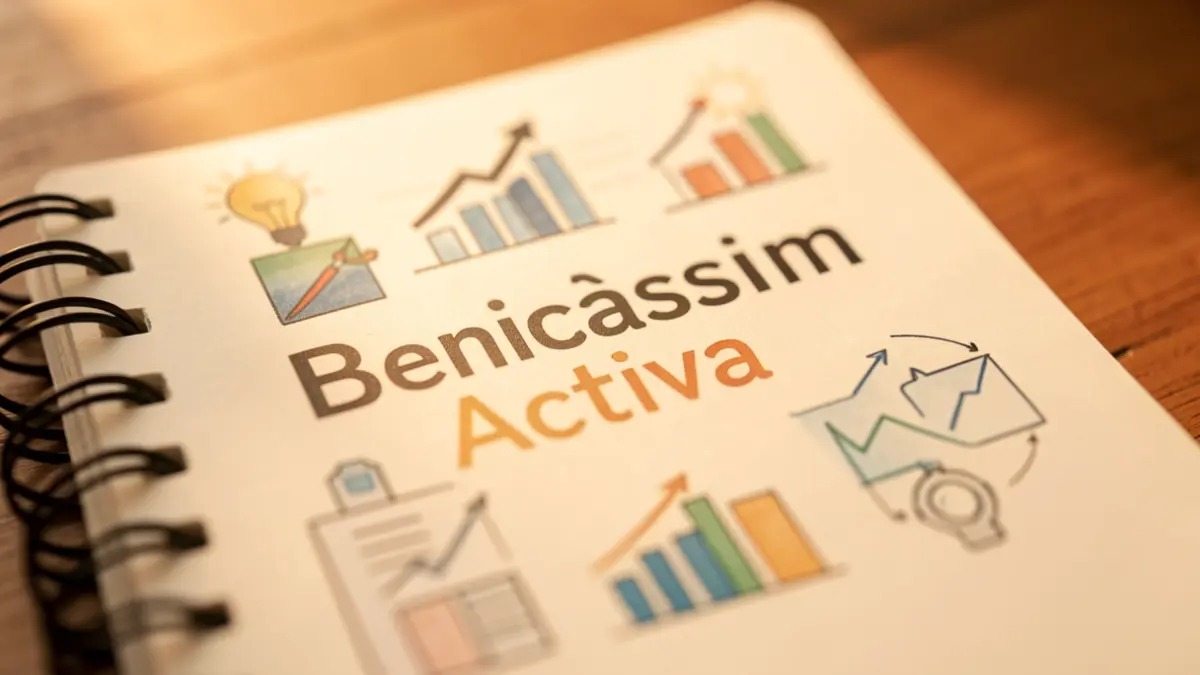 Imatge genèrica de documents de negoci i símbols d'innovació.