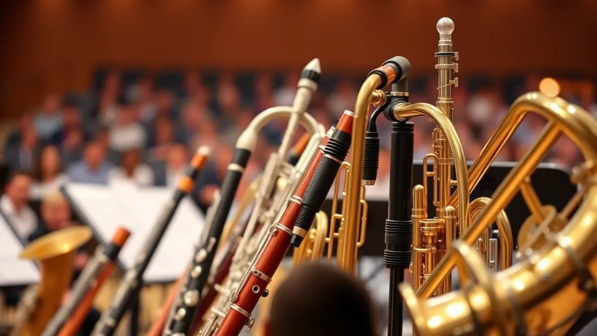 Imatge genèrica d'instruments musicals en un escenari, representant una trobada d'escoles de música.