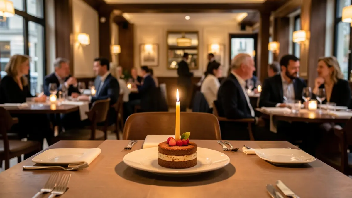 Generic image of a restaurant interior celebrating an anniversary.