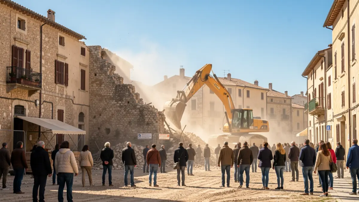 Imagen de las obras de demolición del antiguo frontón municipal de Betxí.