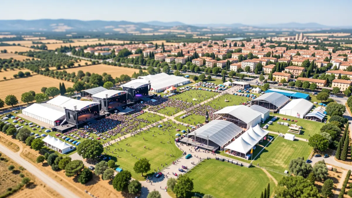 Imagen genérica del recinto del festival BigSound en Torrent con múltiples escenarios y zonas verdes.