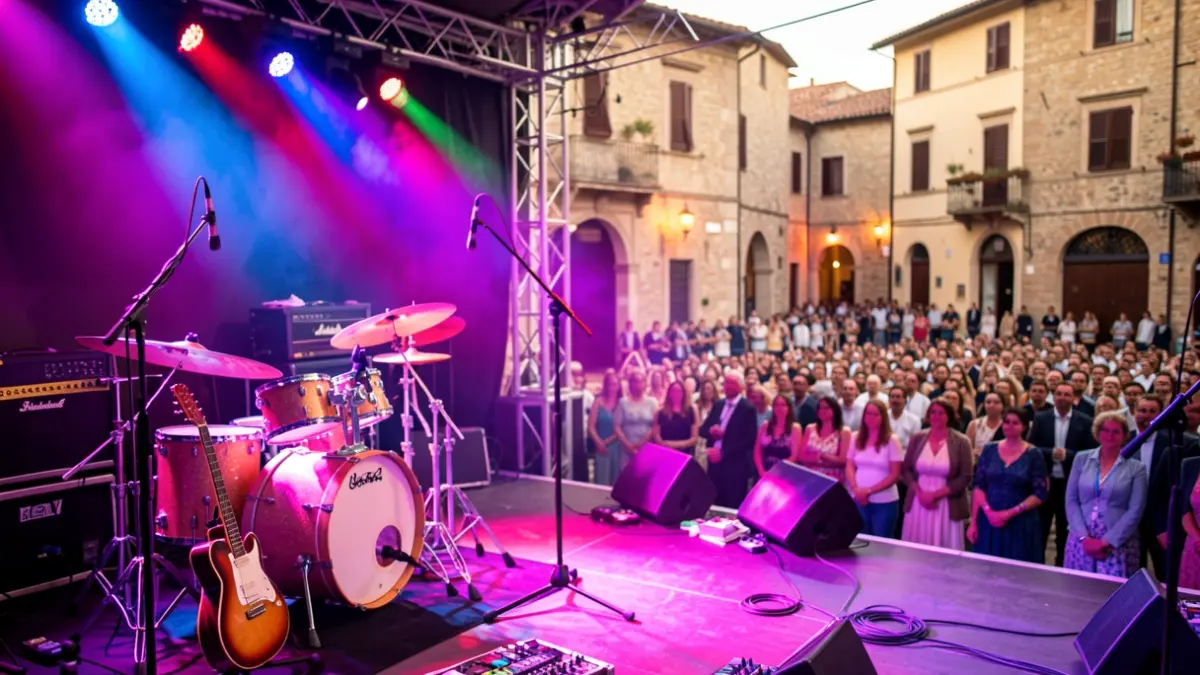 Imatge genèrica d'un concert amb instruments musicals i públic borros.