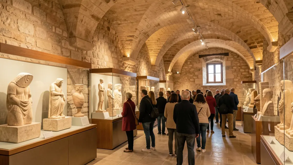 Vista interior del Museo Arqueológico de Burriana con piezas expuestas.