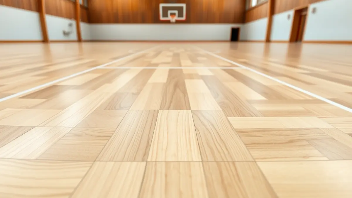 Imatge genèrica d'un parquet esportiu nou amb una manta antihumitat.