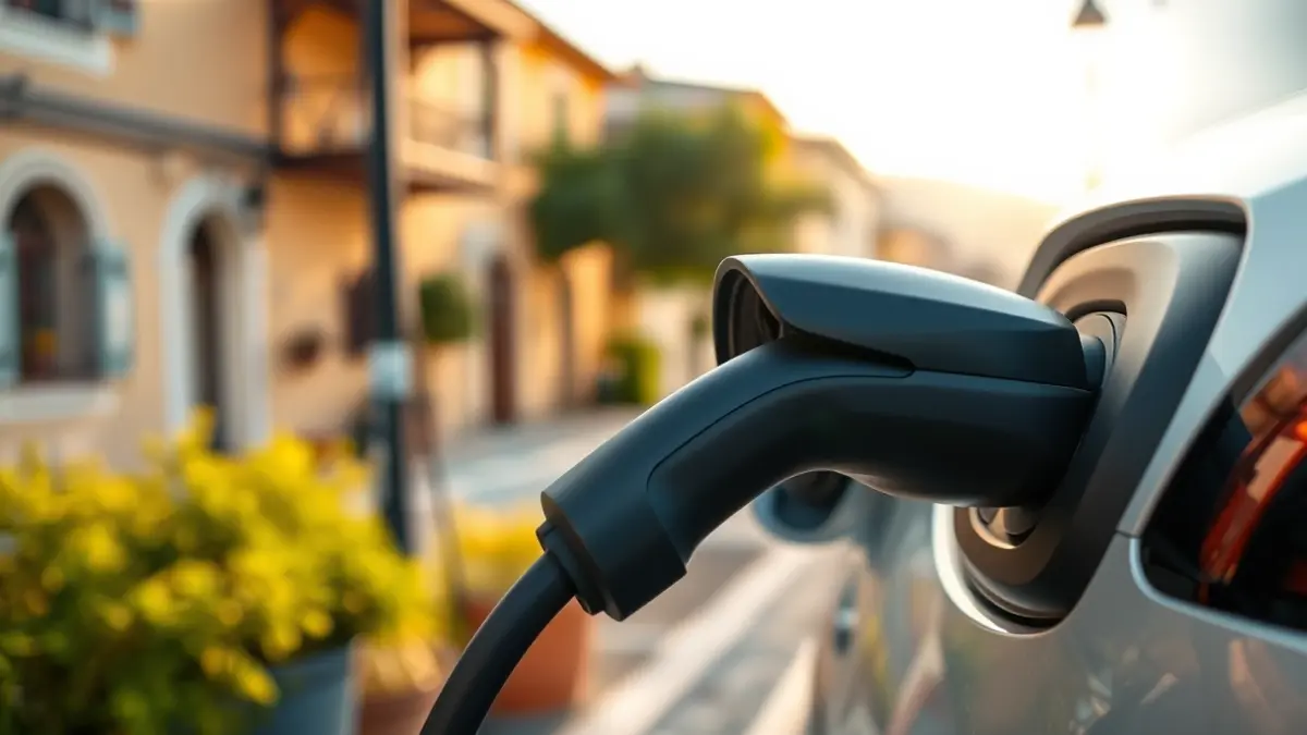 Imatge genèrica d'un punt de recàrrega per a vehicles elèctrics en un carrer urbà.
