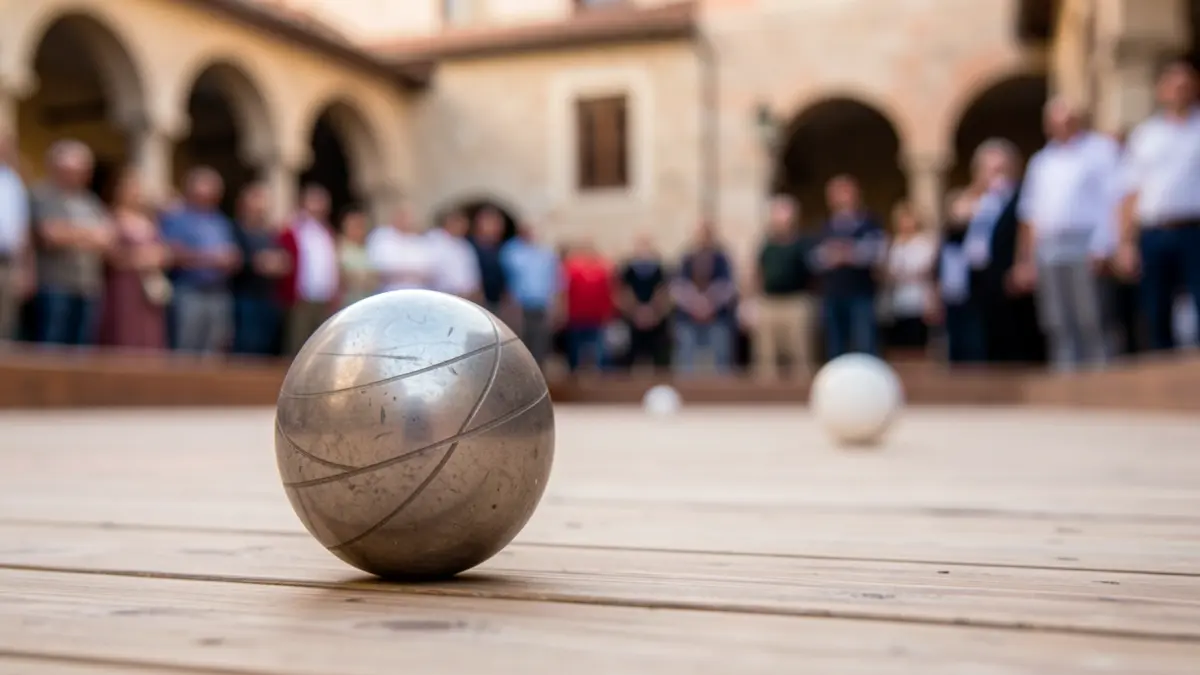 Imagen genérica de bolas de boccia sobre una pista de juego.