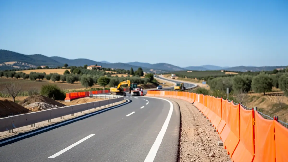 Imatge genèrica d'obres en una carretera a la Comunitat Valenciana.