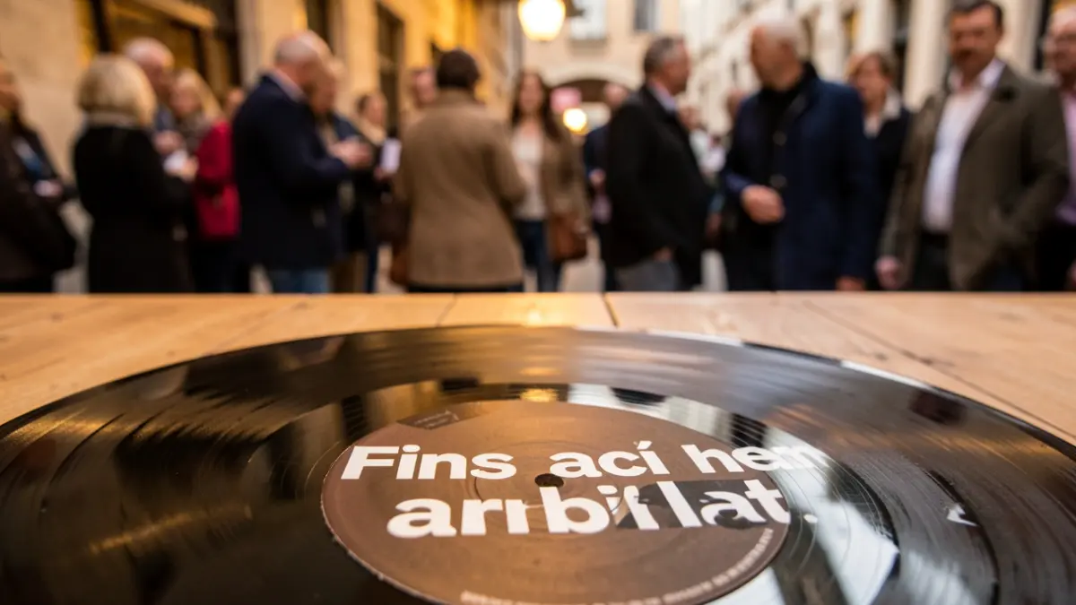Imatge genèrica d'un disc de vinil amb el títol 'Fins ací hem arribat'.