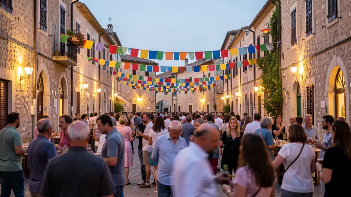 Imatge genèrica d'un festival cultural al carrer en una plaça mediterrània.