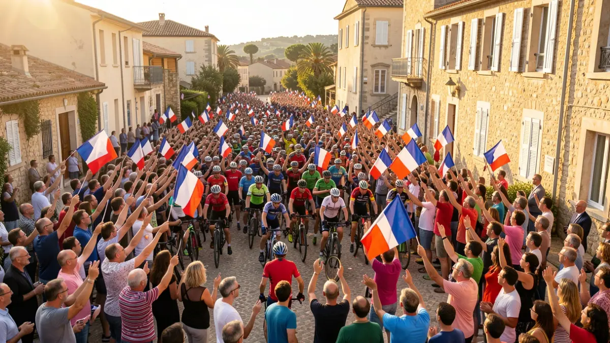 Generic image of a large celebration with cyclists.