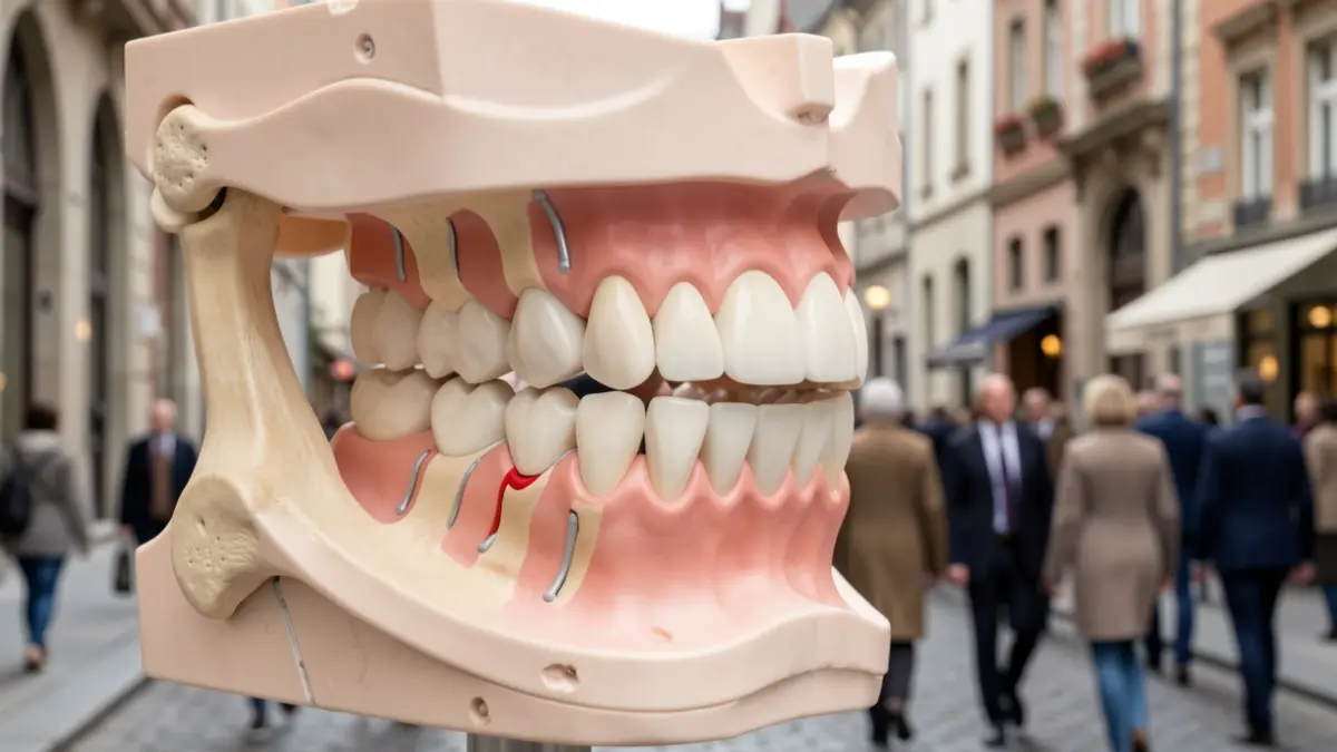 Generic image of a human jaw model to illustrate orthognathic surgery.