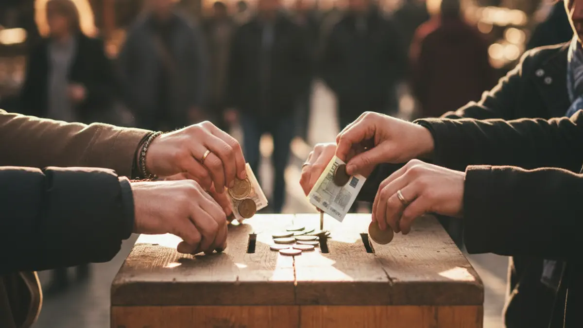 Generic image of a collection box receiving donations in a charitable setting.