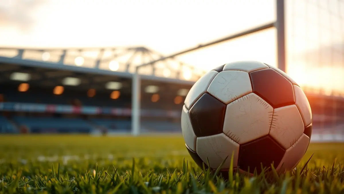 Imatge genèrica d'una pilota de futbol en la gespa d'un estadi.