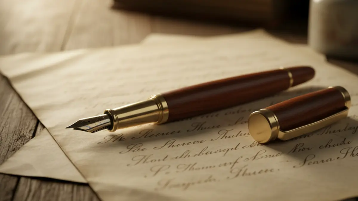 Imatge genèrica d'una ploma estilogràfica antiga sobre una carta manuscrita, evocant la creació literària.