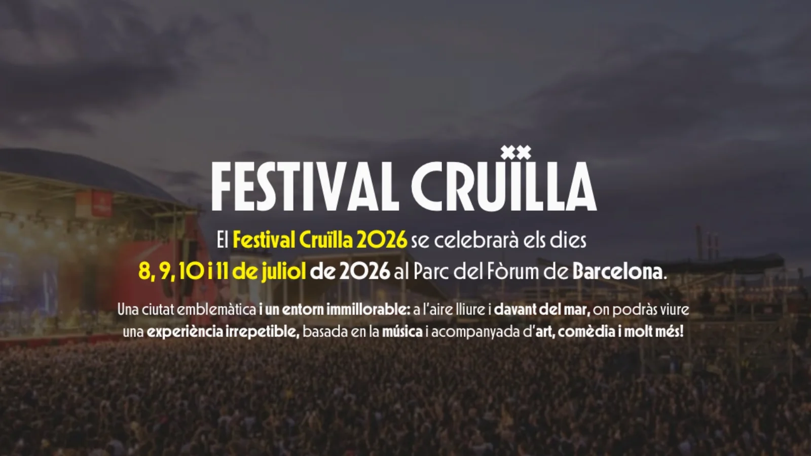 Cruïlla 2026: Halsey, Pixies, David Byrne i Faithless encapçalen un cartell de més de cinquanta noms en el Parc del Fòrum