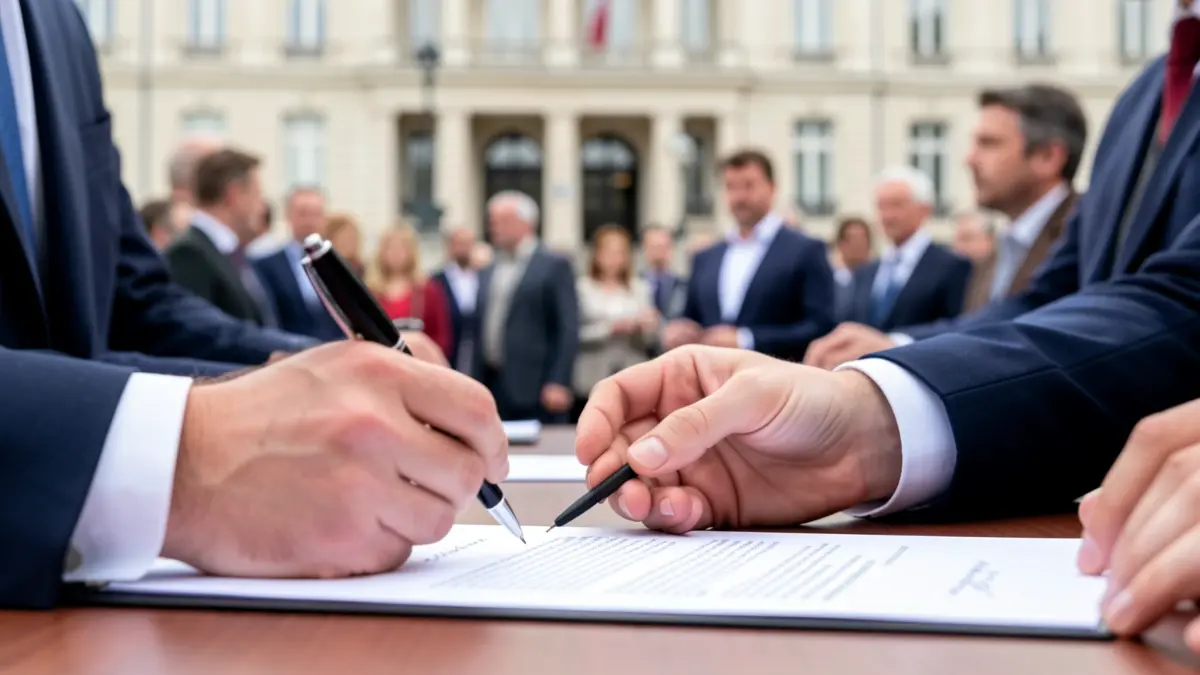 Imagen genérica de una firma de acuerdo.