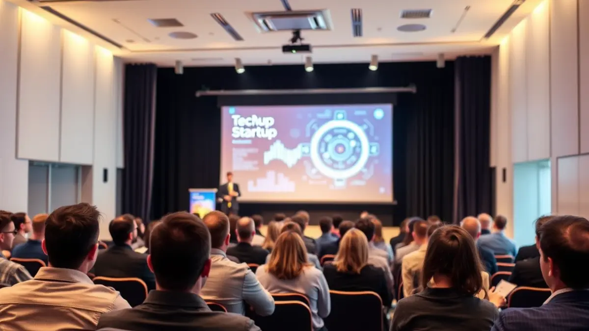 Generic image of a technology or startup pitch event.