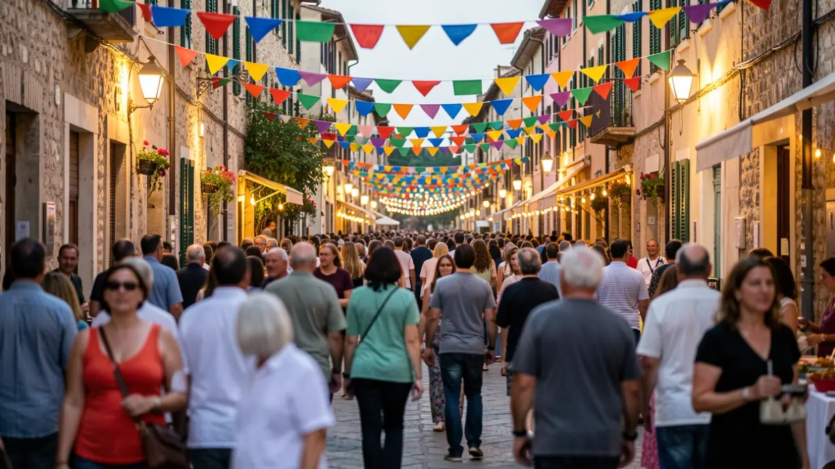Imatge genèrica d'una festa popular en una localitat mediterrània amb ambient festiu.