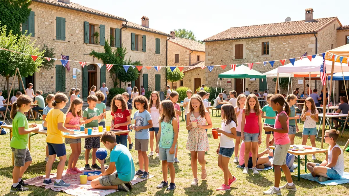 Imatge genèrica d'un campament d'estiu amb activitats i ambientació americana a València.