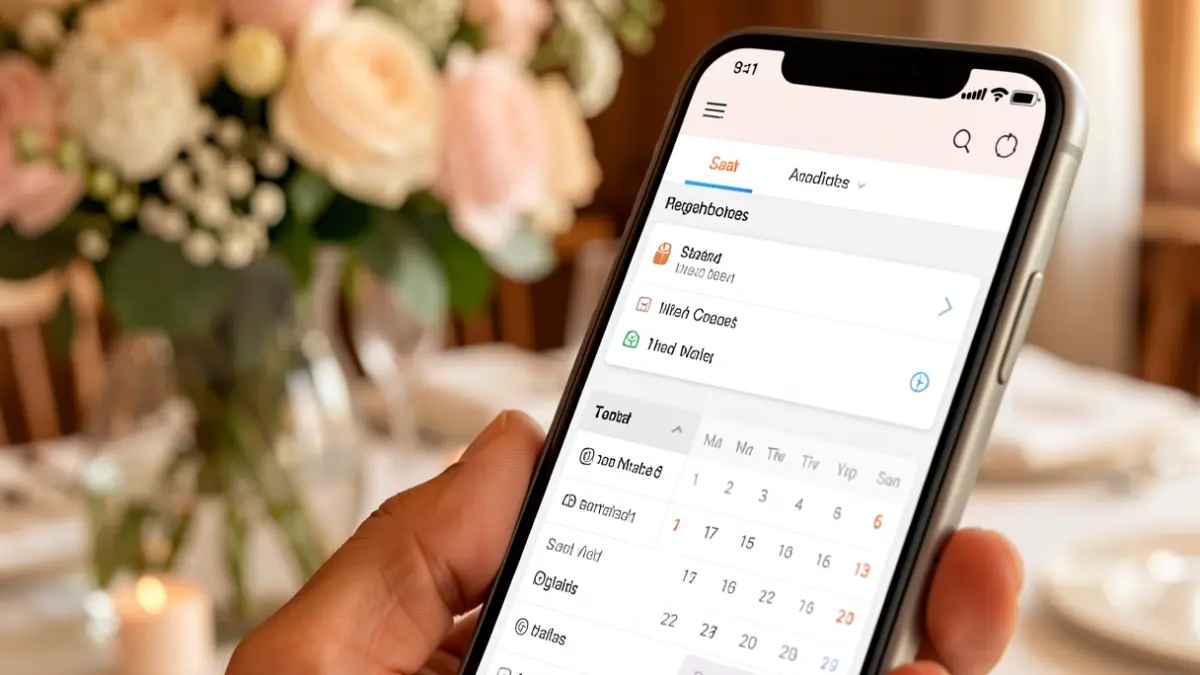 Generic image of a mobile app for wedding planning.