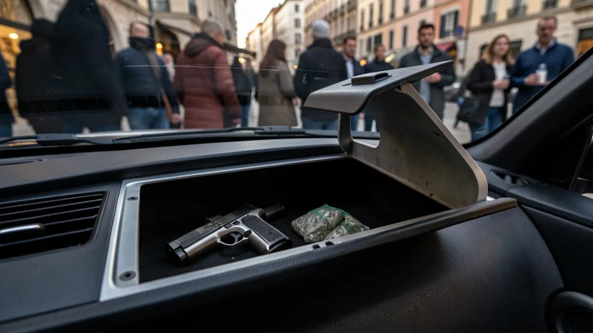 Compartiment secret en un cotxe per a droga i arma.