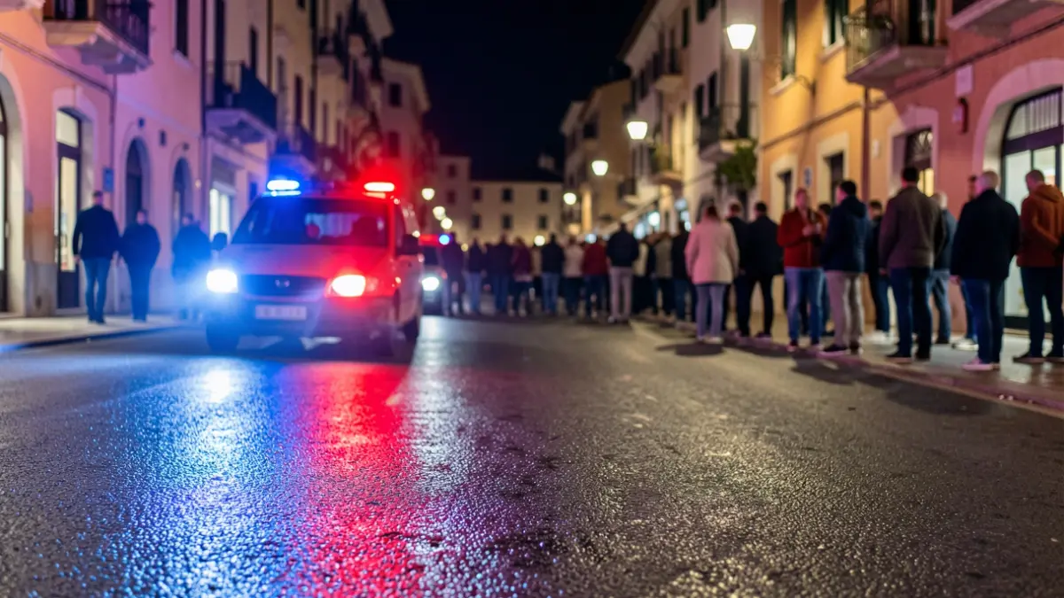 Imatge genèrica de llums d'emergència policial en un entorn urbà nocturn.