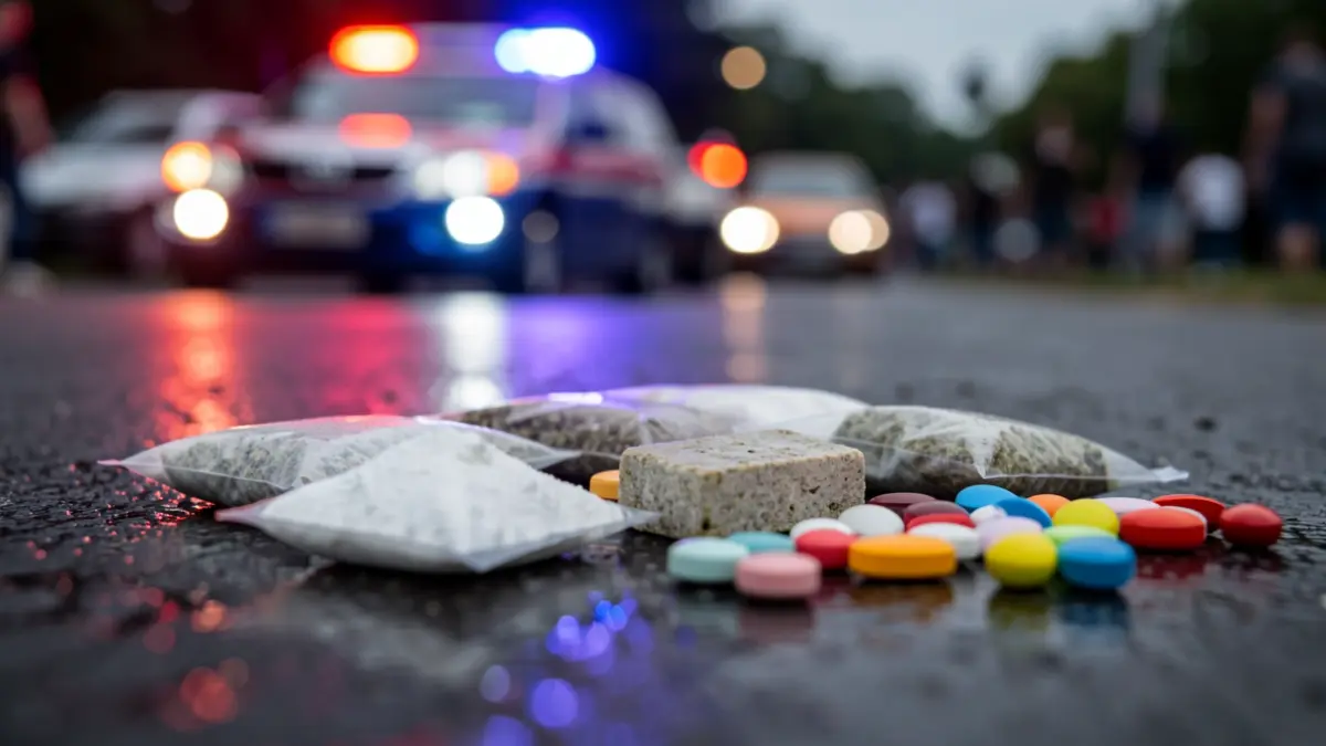 Generic image of drugs seized by police at a festival.