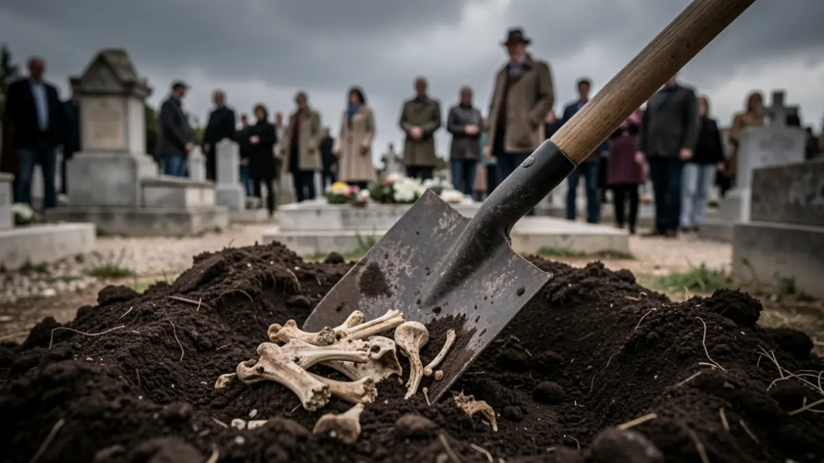 Imatge genèrica d'una excavació arqueològica en un cementiri.
