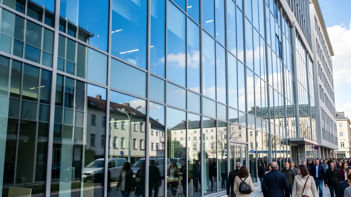 Imatge genèrica d'un edifici d'oficines modern.